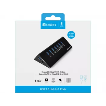 Hub USB 3.0 Sandberg 6+1 porte