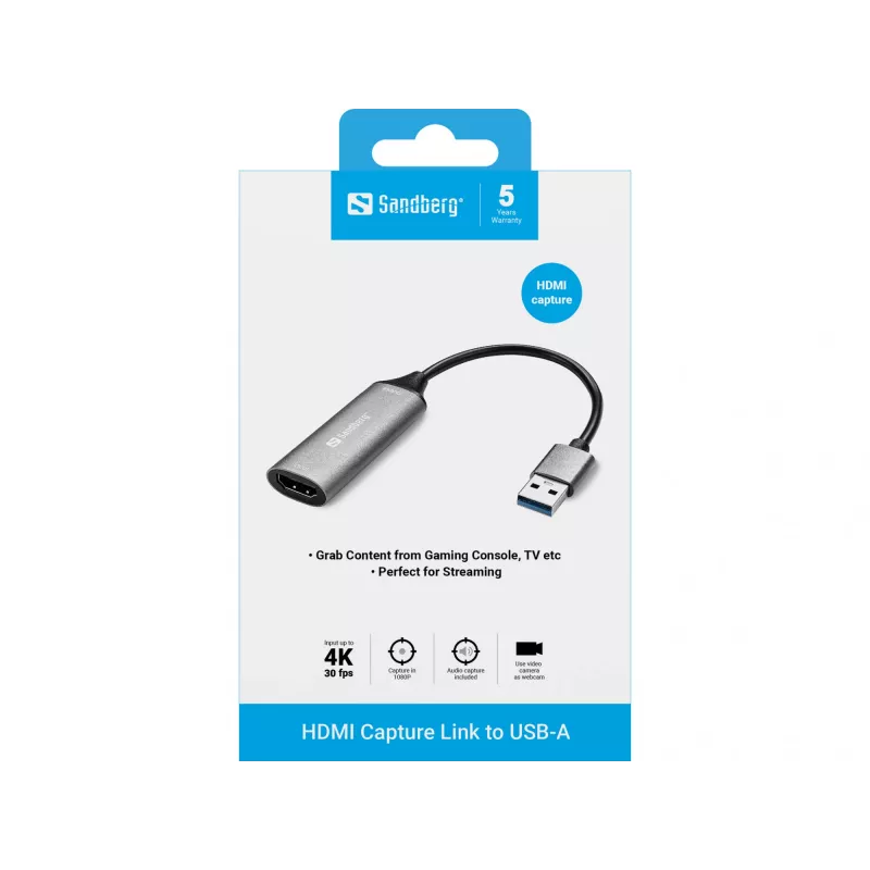 Adattatore di acquisizione HDMI-USB-A Sandberg