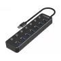 Hub USB Sandberg 7 porte USB 3.0 nero alluminio