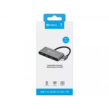 Hub USB-C a 3xUSB 3.0 + PD Sandberg 136-03
