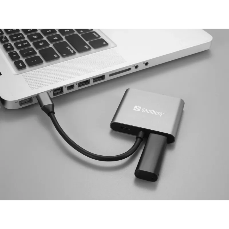 Dock USB-C Sandberg 2xHDMI+USB+PD risoluzione massima 3840x2160