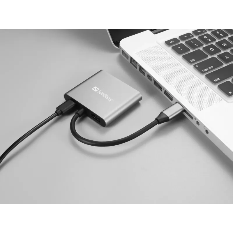 Dock USB-C Sandberg 2xHDMI+USB+PD risoluzione massima 3840x2160