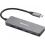 Hub Sandberg USB-C a 2xUSB-A + 2xUSB-C grigio alluminio