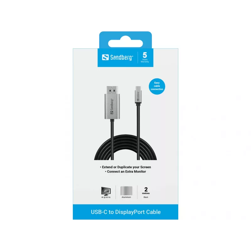 Cavo Sandberg USB-C-DisplayPort 2M USB Type-C DisplayPort 2m