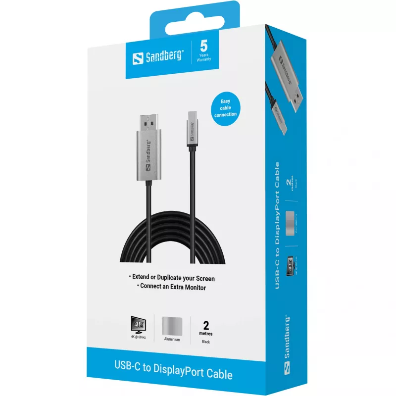 Cavo Sandberg USB-C-DisplayPort 2M USB Type-C DisplayPort 2m