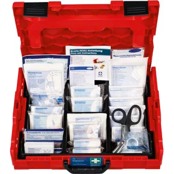 Kit di pronto soccorso Bosch 1600A02X2R — set conforme DIN in L-BOXX 102, rosso