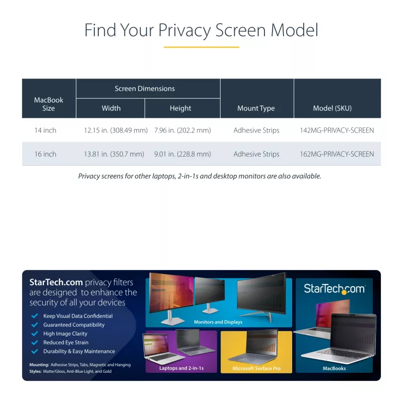 StarTech.com filtro privacy per MacBook Pro 16