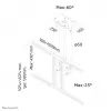 Neomounts PLASMA-C100 supporto da soffitto per TV, 37–75 pollici, full-motion, altezza regolabile, inclinabile, argento