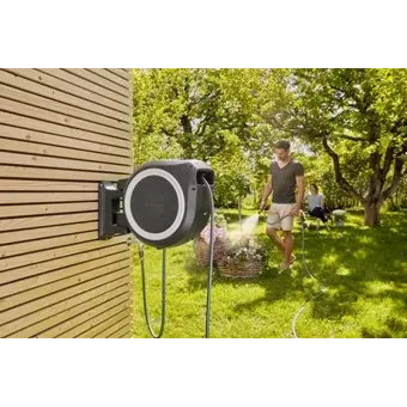 Avvolgitubo da parete Gardena RollUp Automatic nero grigio