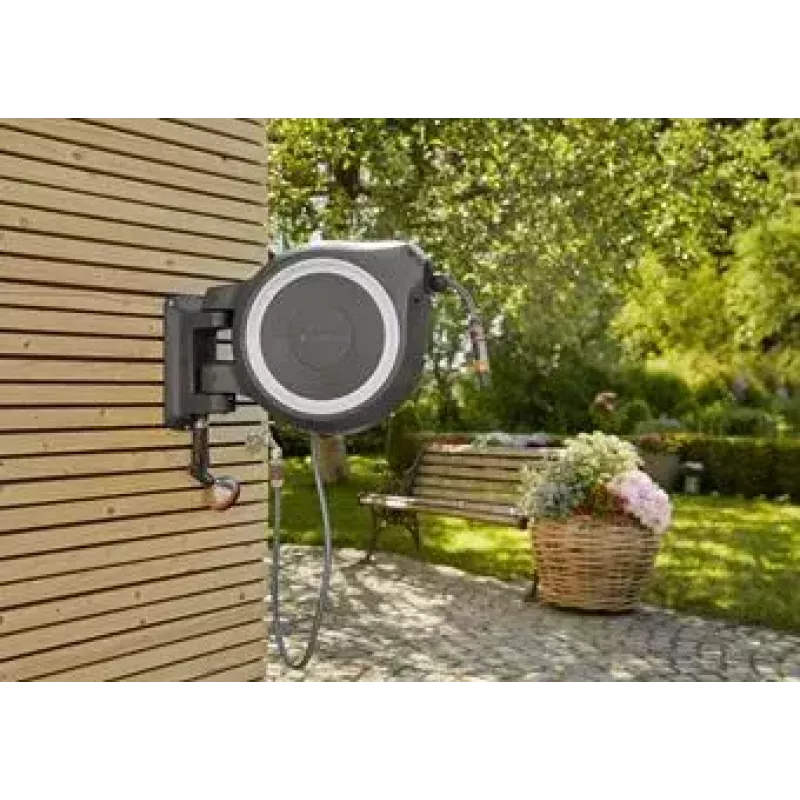 Avvolgitubo da parete Gardena RollUp Automatic nero grigio