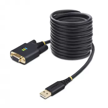StarTech.com cavo adattatore USB a seriale null modem da 10ft (3m), viti/dadi DB9 sostituibili, COM retention, USB-A a RS232, FTDI, protezione ESD livello 4, Windows/macOS/ChromeOS/Linux - custodia robusta in TPE
