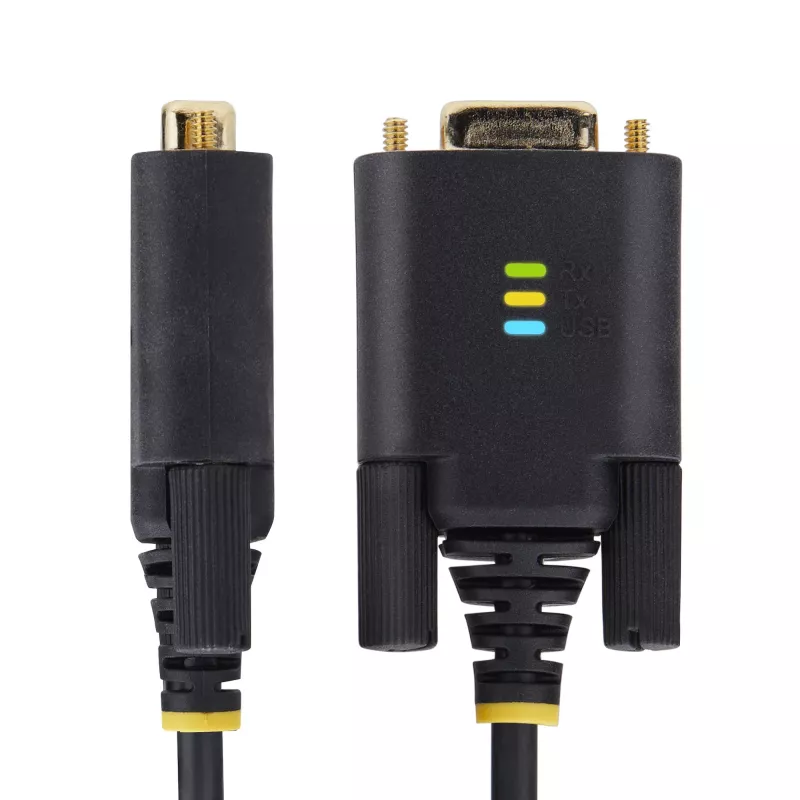 StarTech.com cavo adattatore USB a seriale null modem da 10ft (3m), viti/dadi DB9 sostituibili, COM retention, USB-A a RS232, FTDI, protezione ESD livello 4, Windows/macOS/ChromeOS/Linux - custodia robusta in TPE
