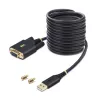 StarTech.com cavo adattatore USB a seriale null modem da 10ft (3m), viti/dadi DB9 sostituibili, COM retention, USB-A a RS232, FTDI, protezione ESD livello 4, Windows/macOS/ChromeOS/Linux - custodia robusta in TPE
