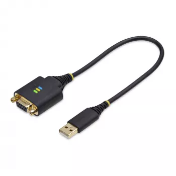 StarTech.com cavo adattatore USB a seriale null modem da 30cm, COM retention, FTDI, USB-A a DB9 RS232, dadi/viti DB9 sostituibili, Windows/macOS/Linux
