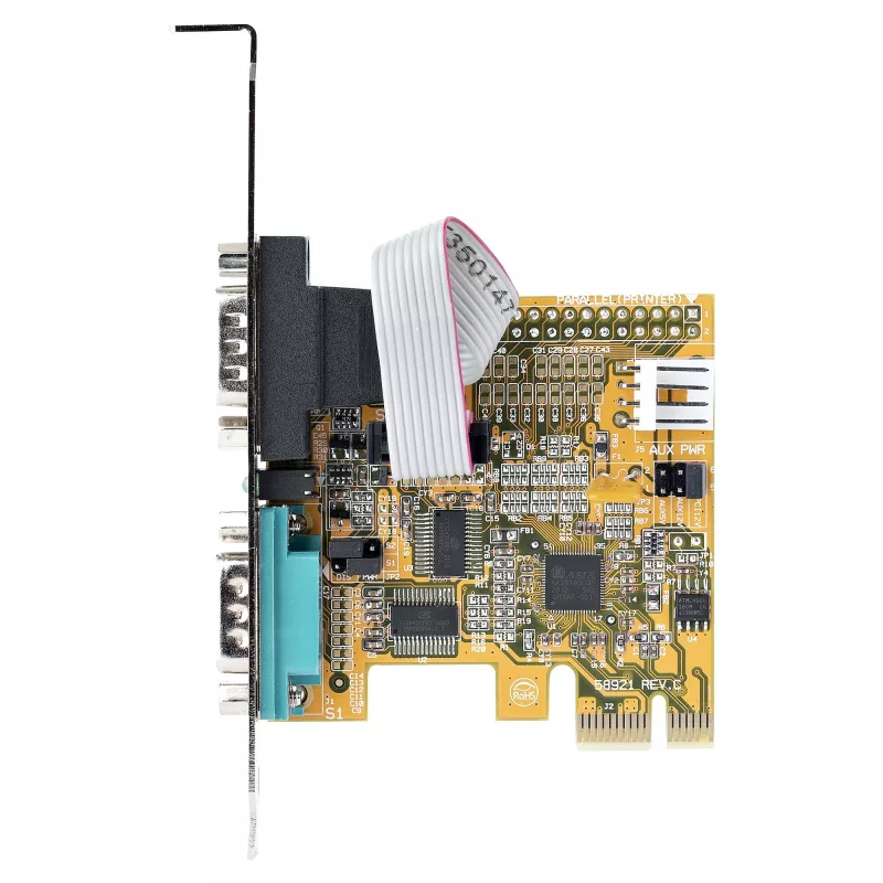 StarTech.com scheda seriale PCI Express a 2 porte, scheda seriale PCIe dual port su RS232 (DB9), UART 16C1050, staffe standard o low-profile, conservazione COM, per Windows e Linux