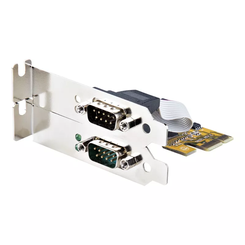 StarTech.com scheda seriale PCI Express a 2 porte, scheda seriale PCIe dual port su RS232 (DB9), UART 16C1050, staffe standard o low-profile, conservazione COM, per Windows e Linux