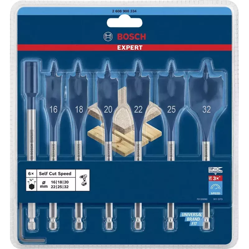 Bosch 2 608 900 334 punte per foratura piatta 7 pz.