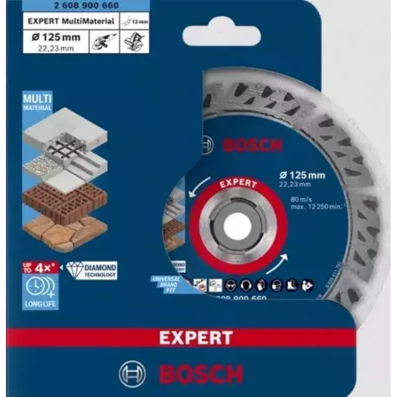 Bosch Expert MultiMaterial disco da taglio diamantato, 125 mm, 2608900660