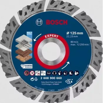 Bosch Expert MultiMaterial disco da taglio diamantato, 125 mm, 2608900660