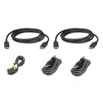 ATEN KVM sicuro USB DisplayPort Dual Display; 1,8M USB DisplayPort Dual Display