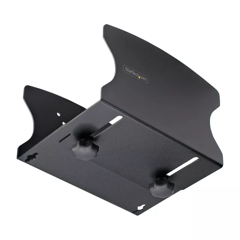 StarTech.com supporto da parete per PC, supporta computer desktop fino a 18 kg, regolazione senza attrezzi 50–200 mm, supporto/ripiano robusto da parete per case/tower PC