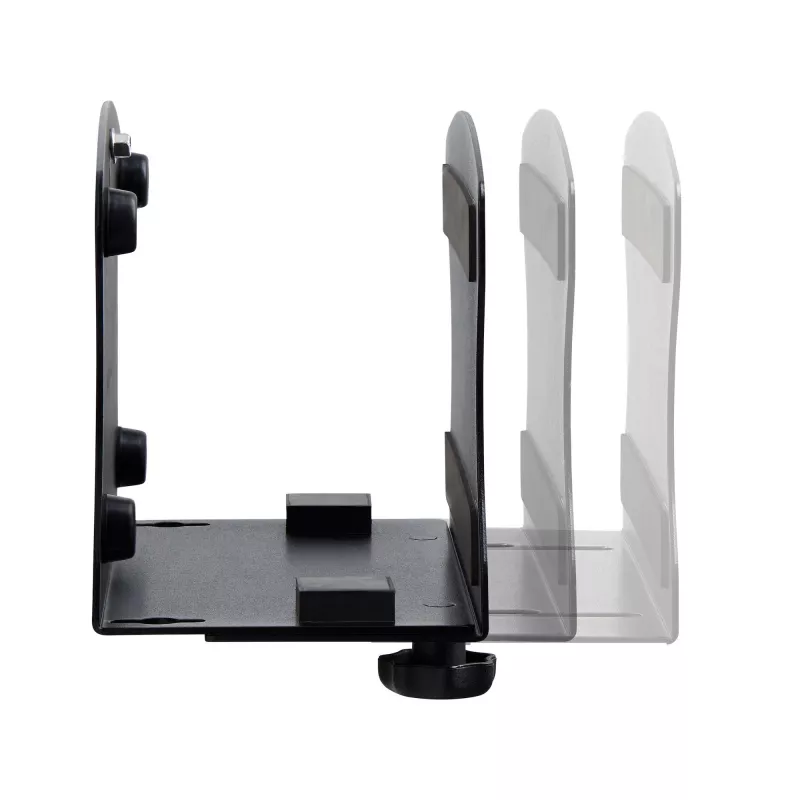 StarTech.com supporto da parete per PC, supporta computer desktop fino a 18 kg, regolazione senza attrezzi 50–200 mm, supporto/ripiano robusto da parete per case/tower PC