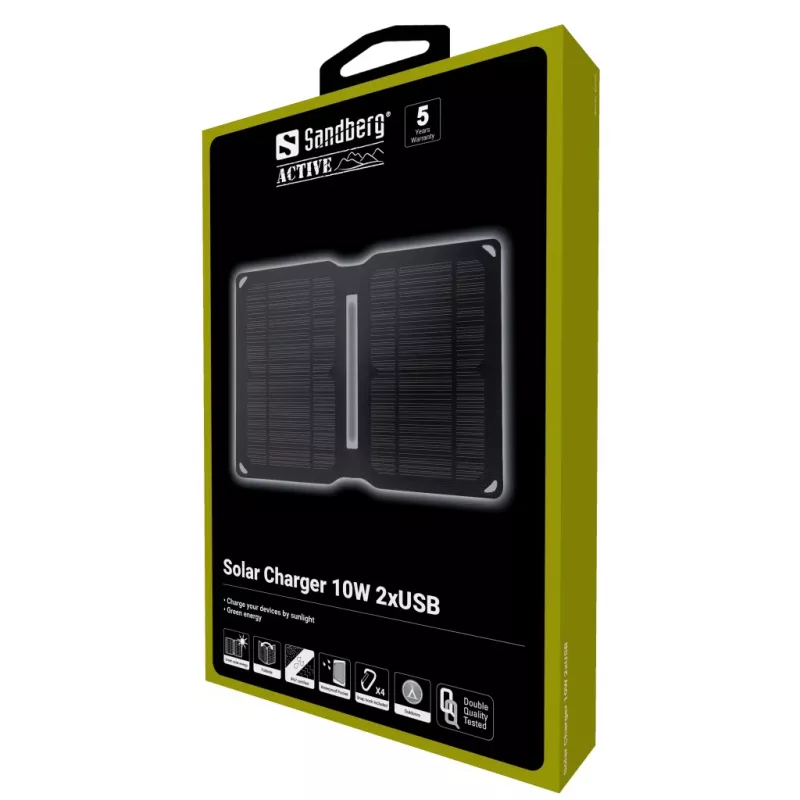 Sandberg caricabatterie solare 10W 2xUSB outdoor universale nero