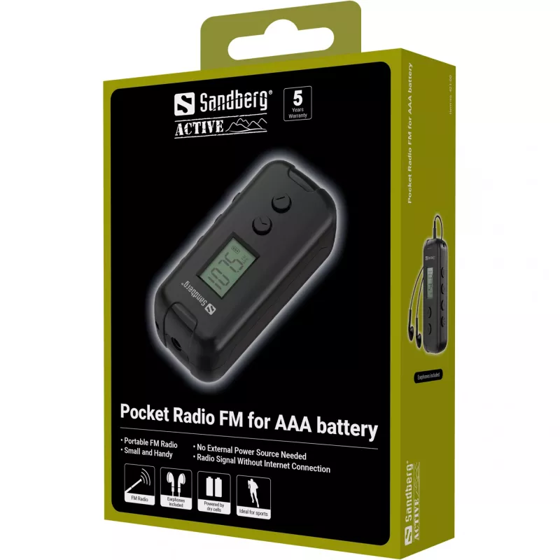 Radio portatile Sandberg 421-00 FM 76-109 MHz nero