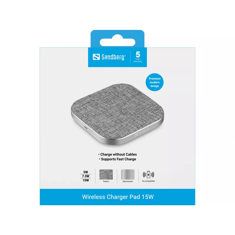 Caricatore wireless Sandberg Pad 15W