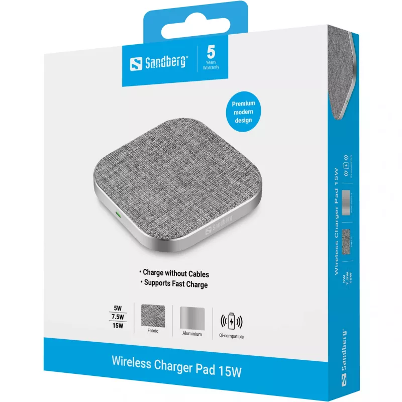 Caricatore wireless Sandberg Pad 15W