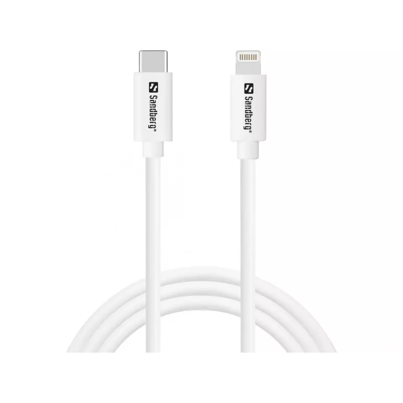 Caricabatterie AC Sandberg 20W USB-C + Lightning 1M ricarica rapida bianco