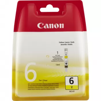 Canon BCI-6Y cartuccia d'inchiostro giallo, giallo, inchiostro pigmentato, 1 pz., 360 pagine