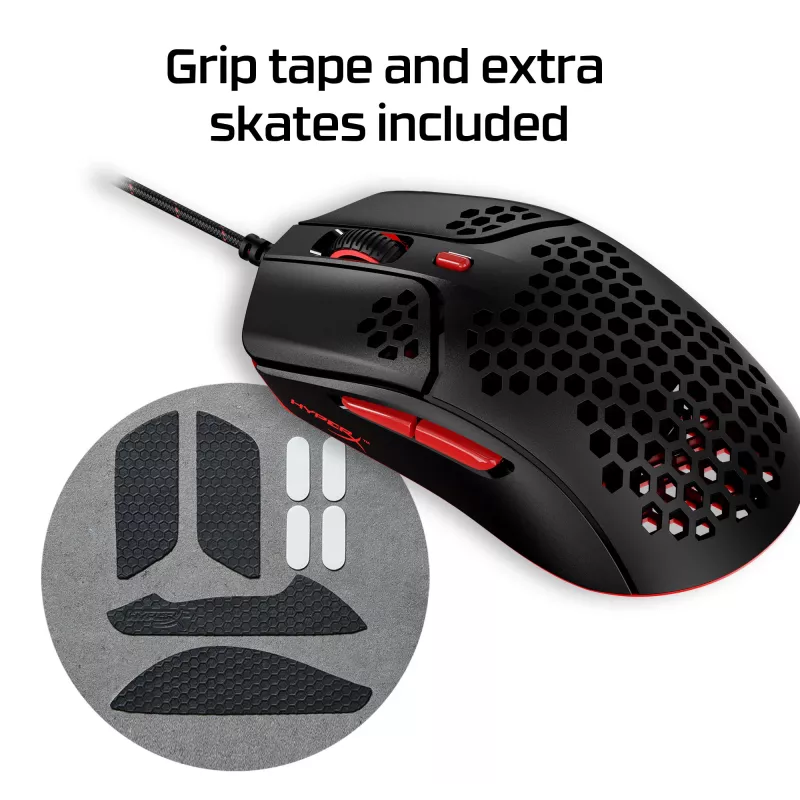 HyperX Pulsefire Haste - mouse gaming (nero-rosso)