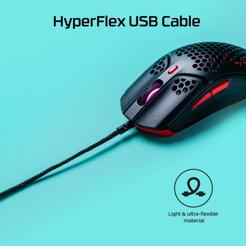 HyperX Pulsefire Haste - mouse gaming (nero-rosso)