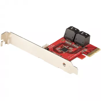 StarTech.com scheda SATA PCIe - scheda di espansione PCIe SATA 4 porte - 6 Gbit/s - staffa low profile - connettori SATA impilati - ASM1164 non-RAID - convertitore PCI Express a SATA