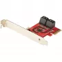StarTech.com scheda SATA PCIe - scheda di espansione PCIe SATA 4 porte - 6 Gbit/s - staffa low profile - connettori SATA impilati - ASM1164 non-RAID - convertitore PCI Express a SATA