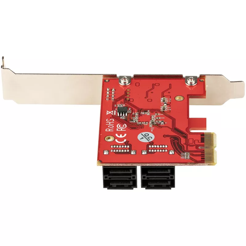StarTech.com scheda SATA PCIe - scheda di espansione PCIe SATA 4 porte - 6 Gbit/s - staffa low profile - connettori SATA impilati - ASM1164 non-RAID - convertitore PCI Express a SATA