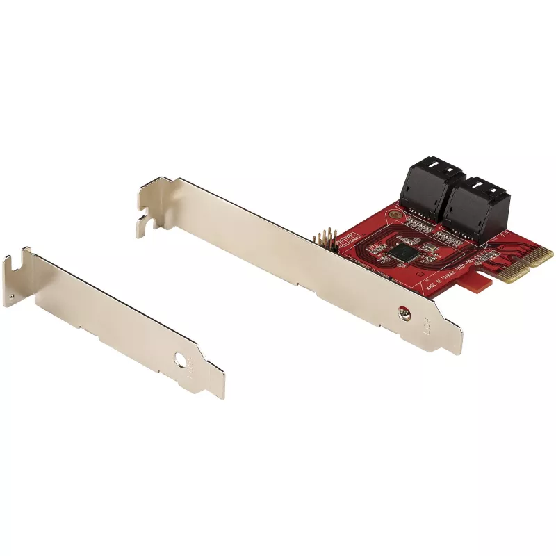 StarTech.com scheda SATA PCIe - scheda di espansione PCIe SATA 4 porte - 6 Gbit/s - staffa low profile - connettori SATA impilati - ASM1164 non-RAID - convertitore PCI Express a SATA