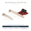 StarTech.com scheda SATA PCIe - scheda di espansione PCIe SATA 4 porte - 6 Gbit/s - staffa low profile - connettori SATA impilati - ASM1164 non-RAID - convertitore PCI Express a SATA
