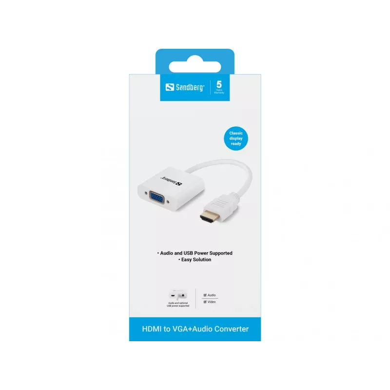 Convertitore HDMI a VGA+Audio Sandberg 508-77