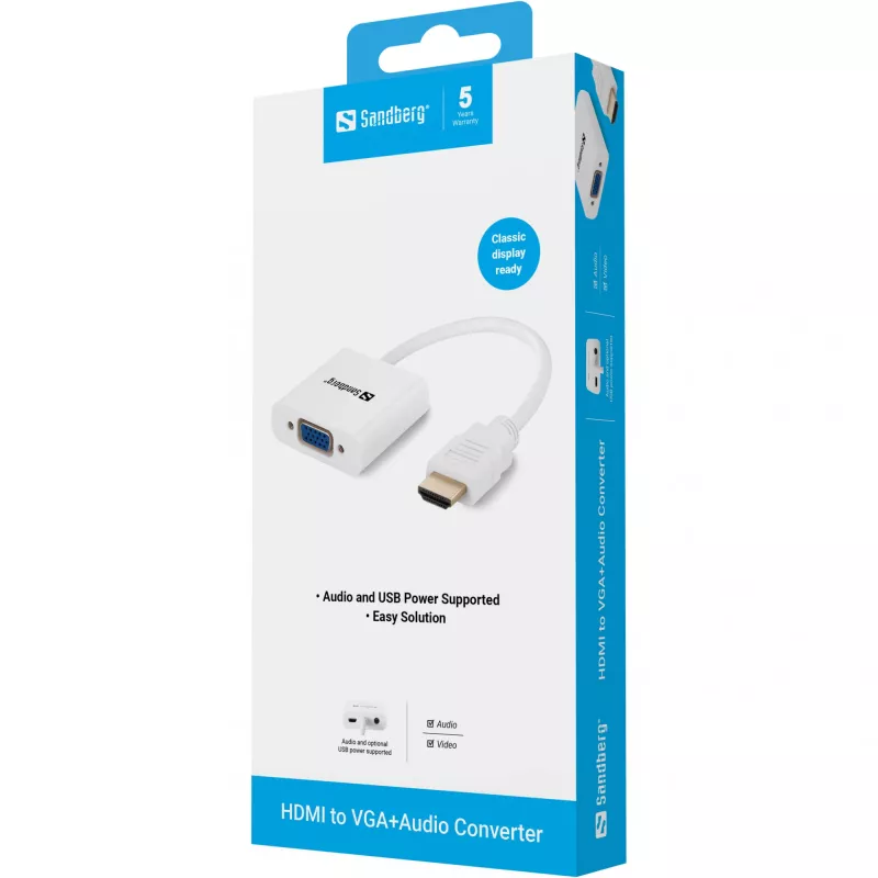 Convertitore HDMI a VGA+Audio Sandberg 508-77
