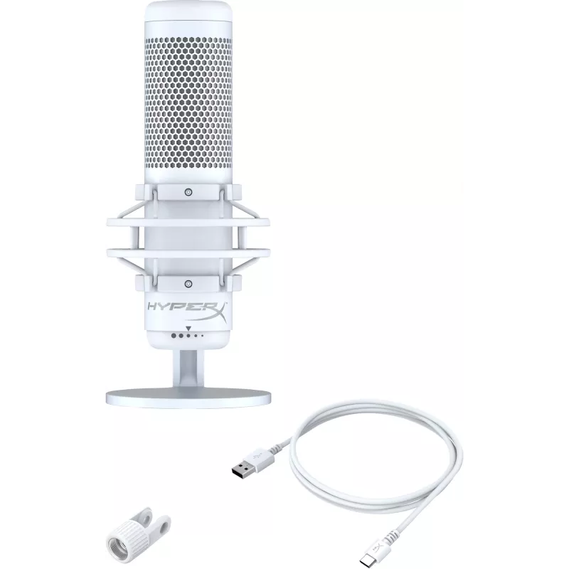 HyperX QuadCast S - microfono USB (bianco-grigio) - illuminazione RGB