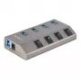 Hub USB-C self-powered 4 porte StarTech.com con interruttori on/off individuali, hub di espansione USB 3.0 5Gbps con alimentatore, hub USB-C a USB-A per desktop/laptop, hub USB Type-C con BC 1.2