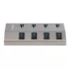 Hub USB-C self-powered 4 porte StarTech.com con interruttori on/off individuali, hub di espansione USB 3.0 5Gbps con alimentatore, hub USB-C a USB-A per desktop/laptop, hub USB Type-C con BC 1.2