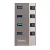 Hub USB-C self-powered 4 porte StarTech.com con interruttori on/off individuali, hub di espansione USB 3.0 5Gbps con alimentatore, hub USB-C a USB-A per desktop/laptop, hub USB Type-C con BC 1.2