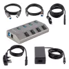 Hub USB-C self-powered 4 porte StarTech.com con interruttori on/off individuali, hub di espansione USB 3.0 5Gbps con alimentatore, hub USB-C a USB-A per desktop/laptop, hub USB Type-C con BC 1.2