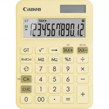 Calcolatrice basic Canon LS-125KB 12 cifre giallo calcolo fiscale doppia alimentazione
