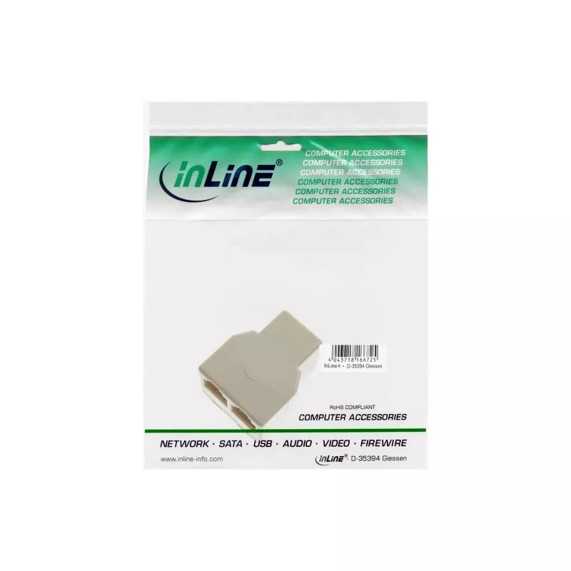 InLine distributore modulare 1x connettore femmina RJ12 / 2x connettore femmina RJ12 69999B