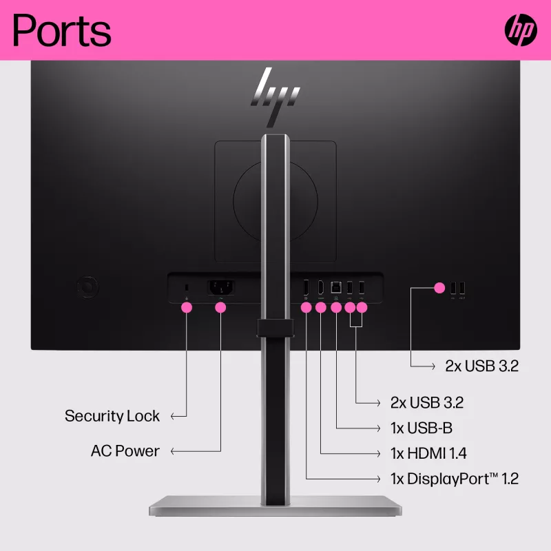 Monitor HP E24t G5 23,8 pollici touch Full HD LCD 1920x1080