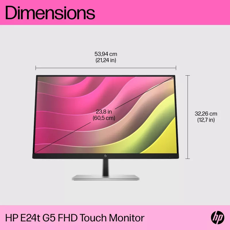 Monitor HP E24t G5 23,8 pollici touch Full HD LCD 1920x1080